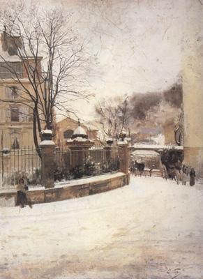 Edouard Castres Snowed up Street in Paris (nn02)